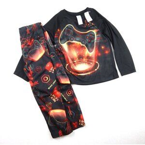 THE CHILDREN'S PLACE - 2 PIECE LONG SLEEVE TOP PANTS PAJAMA SET VIDEO GAMES - S